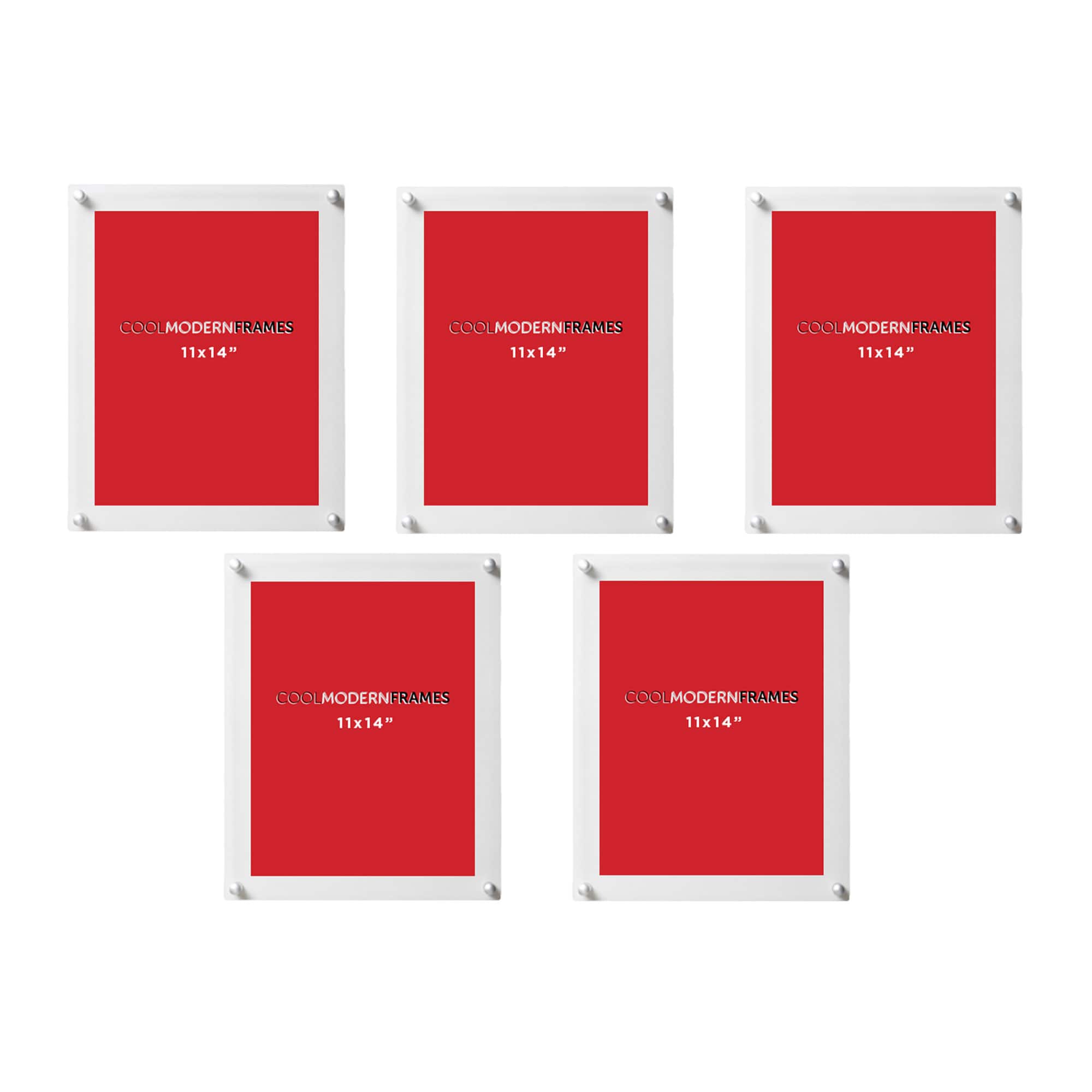 Cool Modern Frames 5 Pack Double Panel Acrylic Float Frames